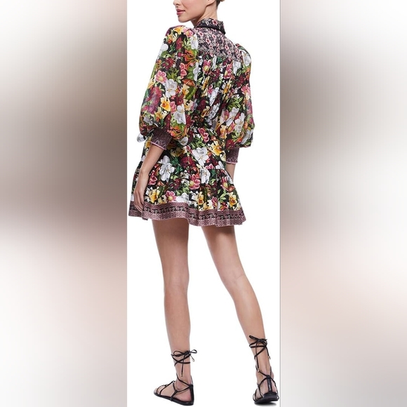 Alice Olivia Tiffie Puff Sleeve Mini Dress. Sz 2 - Picture 2 of 4